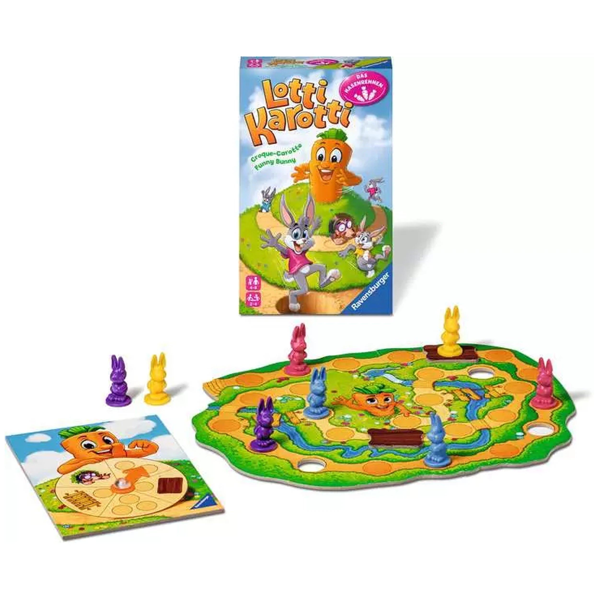 Ravensburger - Lotti Karotti, Das Hasenrennen - Board Game - Multi-Language Instructions