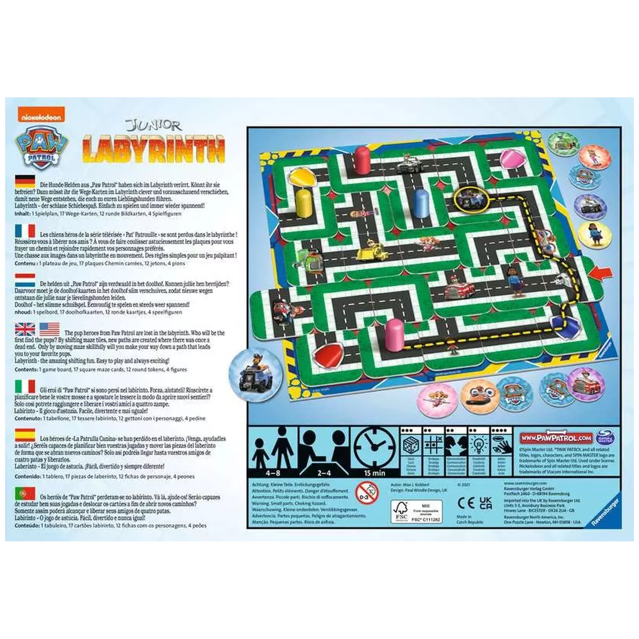 Ravensburger - Paw Patrol - Junior Doolhof - Bordspel - Meertalige Instructies