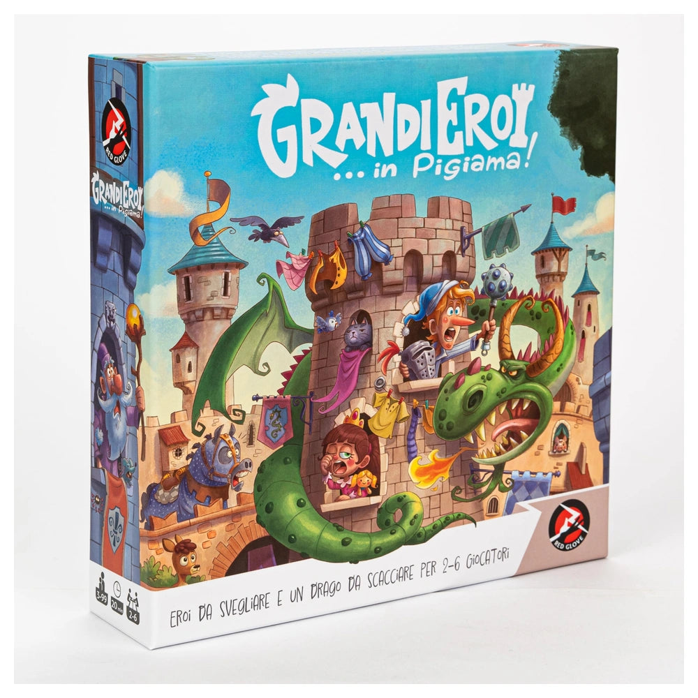 Red Glove - Grandi Eroi...in Pigiama Board Game for Kids & Toddlers Ages 3+ - Educational Fairy Tale Memory & Association Game for 2-6 Players with Hero Cards - RG2025 - Italian Edition