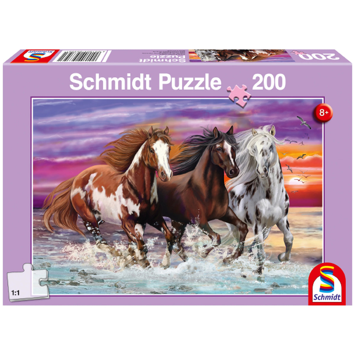 SCHMIDT SPIELE - Trio van Wilde Paarden 200 Stuks Kinderpuzzels - Puzzels