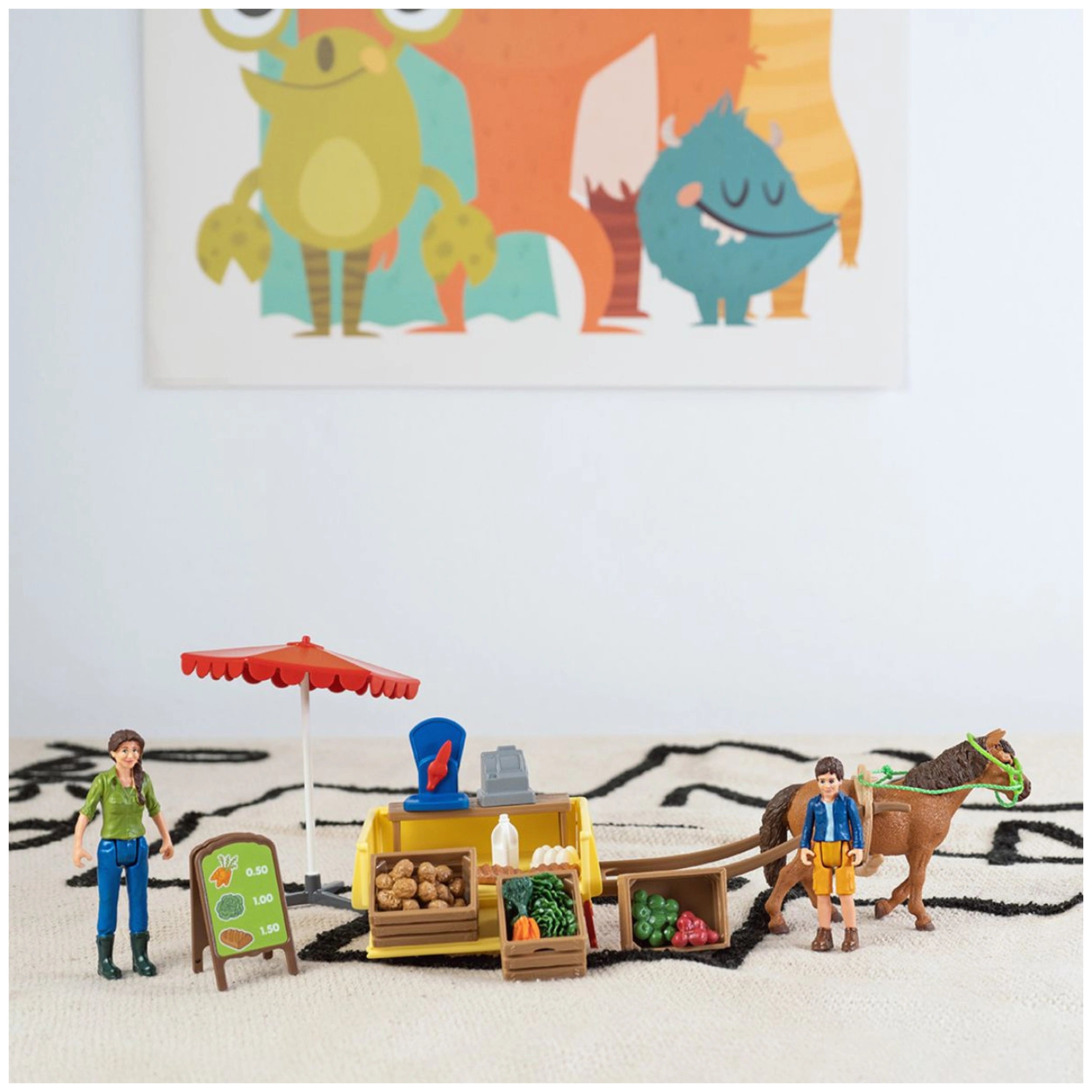 Schleich - Farm World - Zonnige Dag Mobiele Boerderijstand - Speelsets - 42528