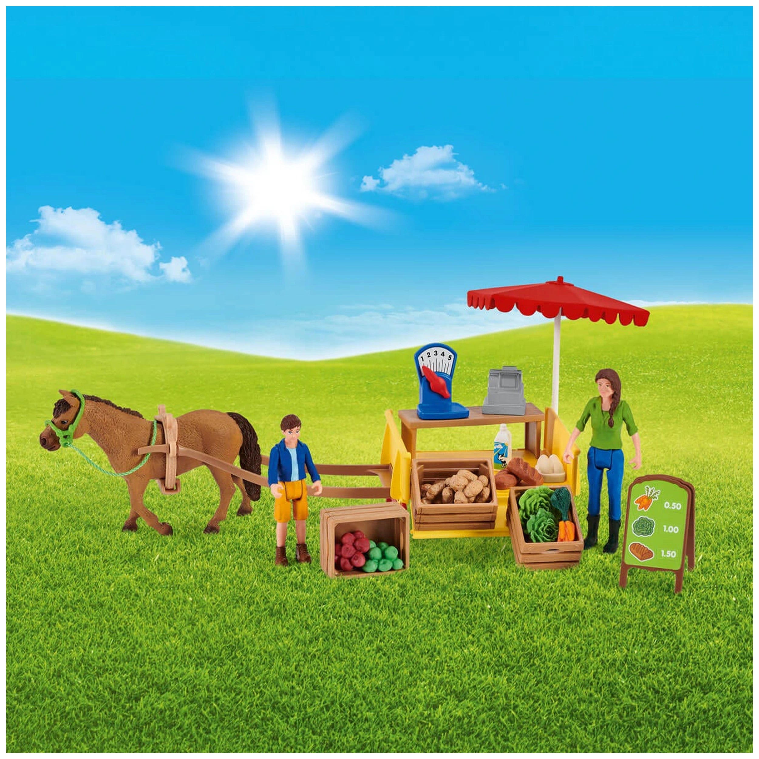 Schleich - Farm World - Zonnige Dag Mobiele Boerderijstand - Speelsets - 42528