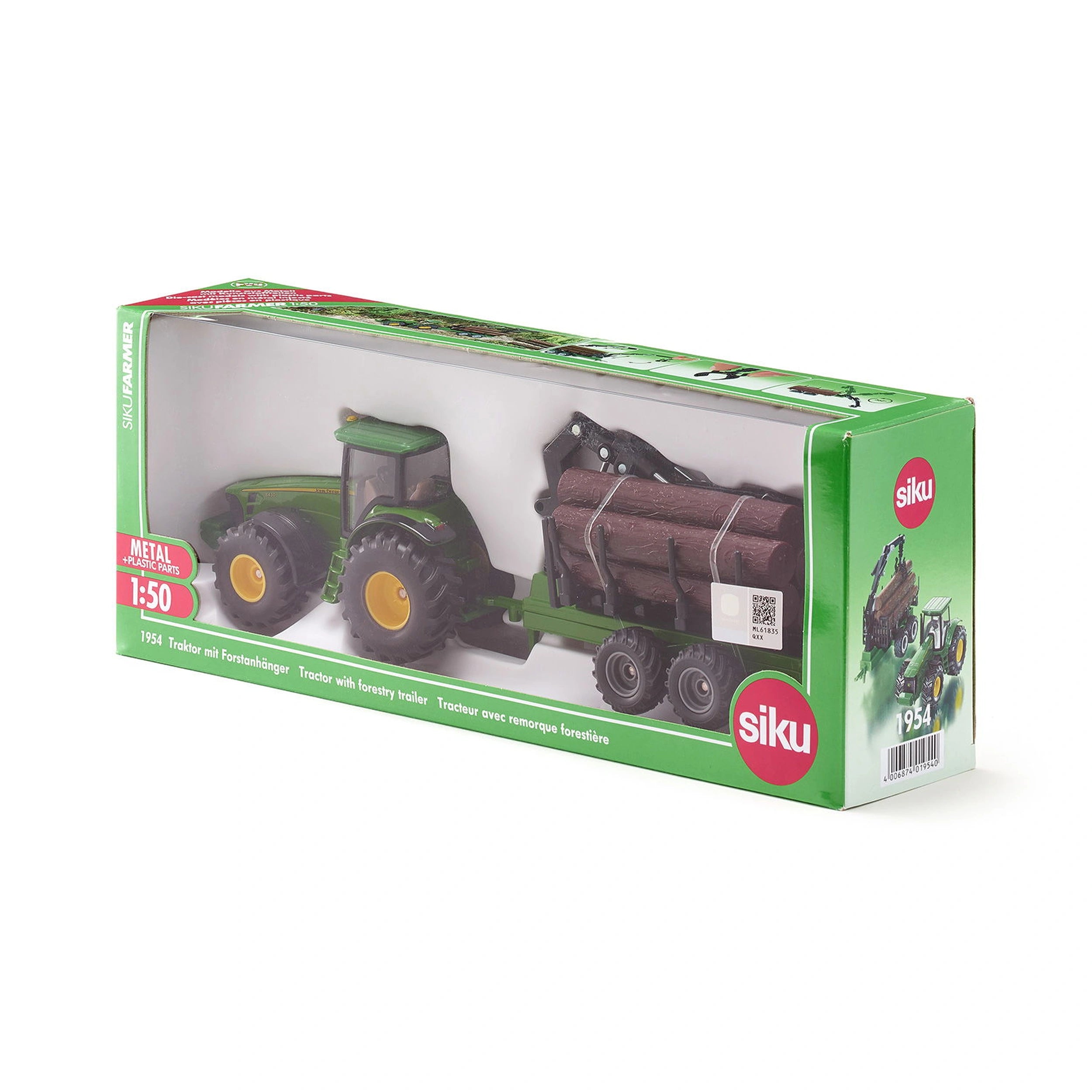 Siku - Tractor met bosbouw aanhangwagen - Speelvoertuigen