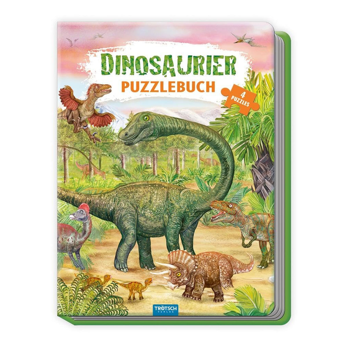 TRÖTSCH - Pappenboek Puzzboek Dinosauriërs - Educatief Speelgoed