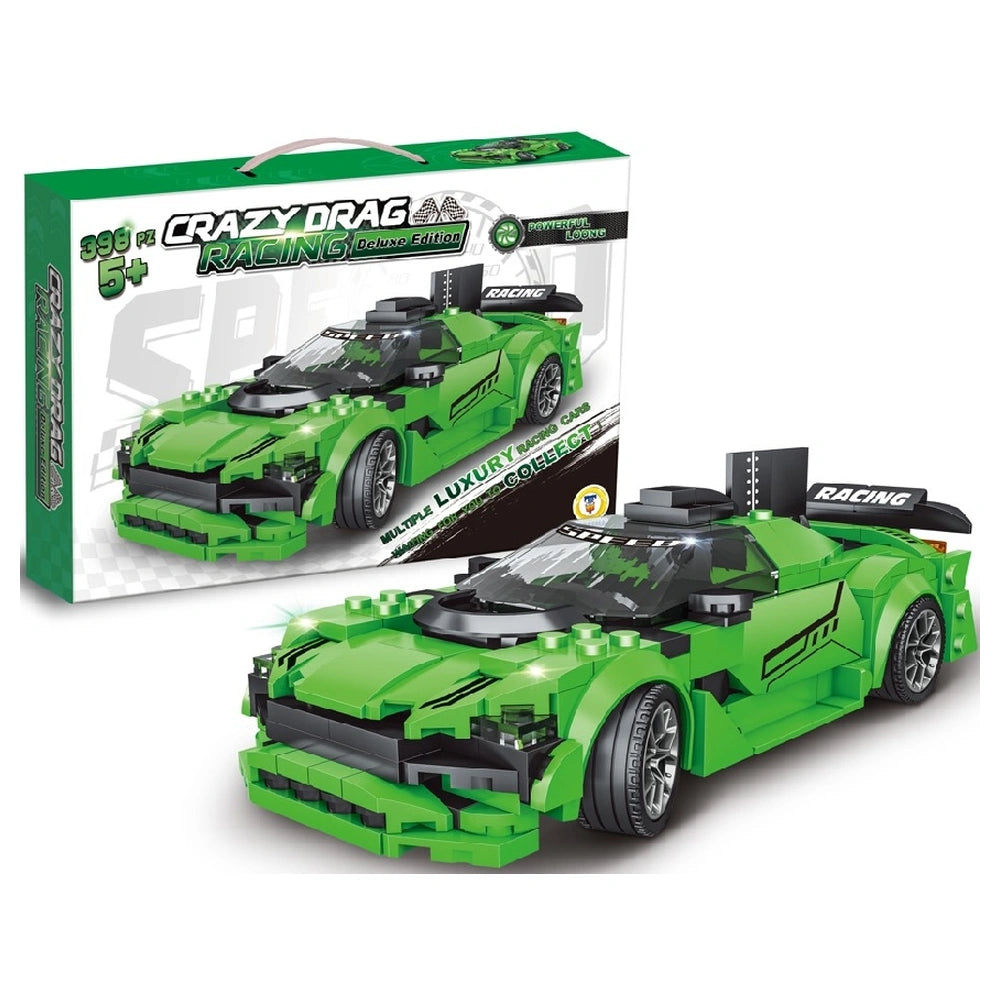 Teorema - Bouwsets - Crazy Drag Racing Groene Supercar - 5 Jaar - STEM Leren