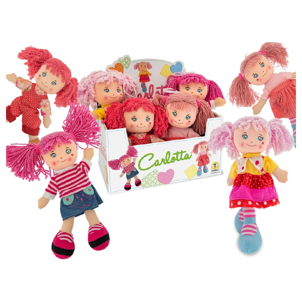 Teorema - Poppen - Carlotta Zachte Knuffelpop - Kleurrijk Haar - 3+ Jaar