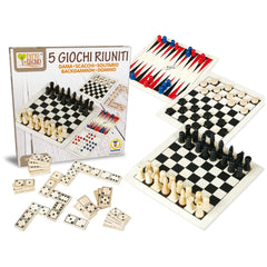 Teorema - Fatto di Legno 5-in-1 Classic Games Collection - Board Games