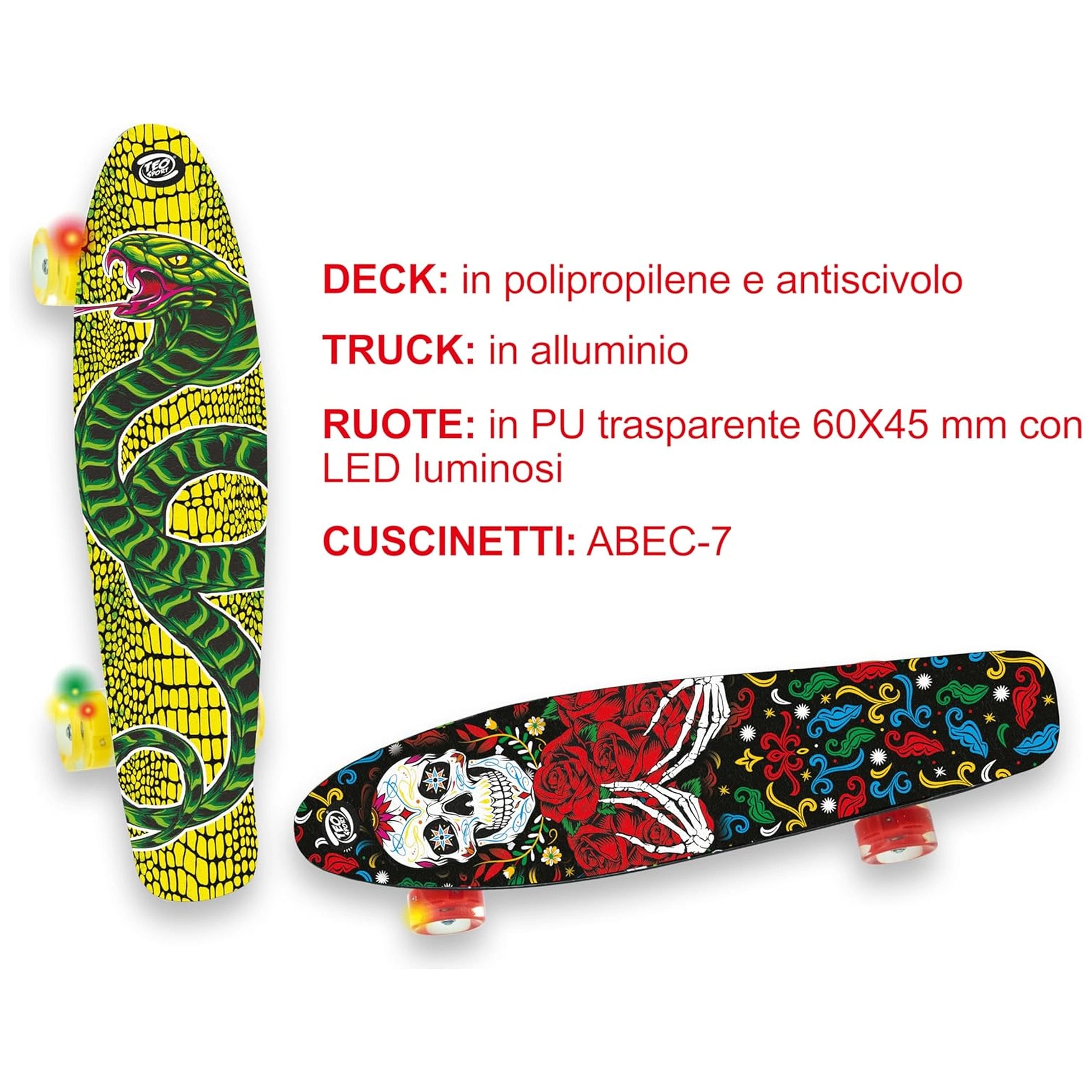 Teorema - Teo Sport LED Light Up Mini Cruiser Skateboard - Outdoor Play Equipment