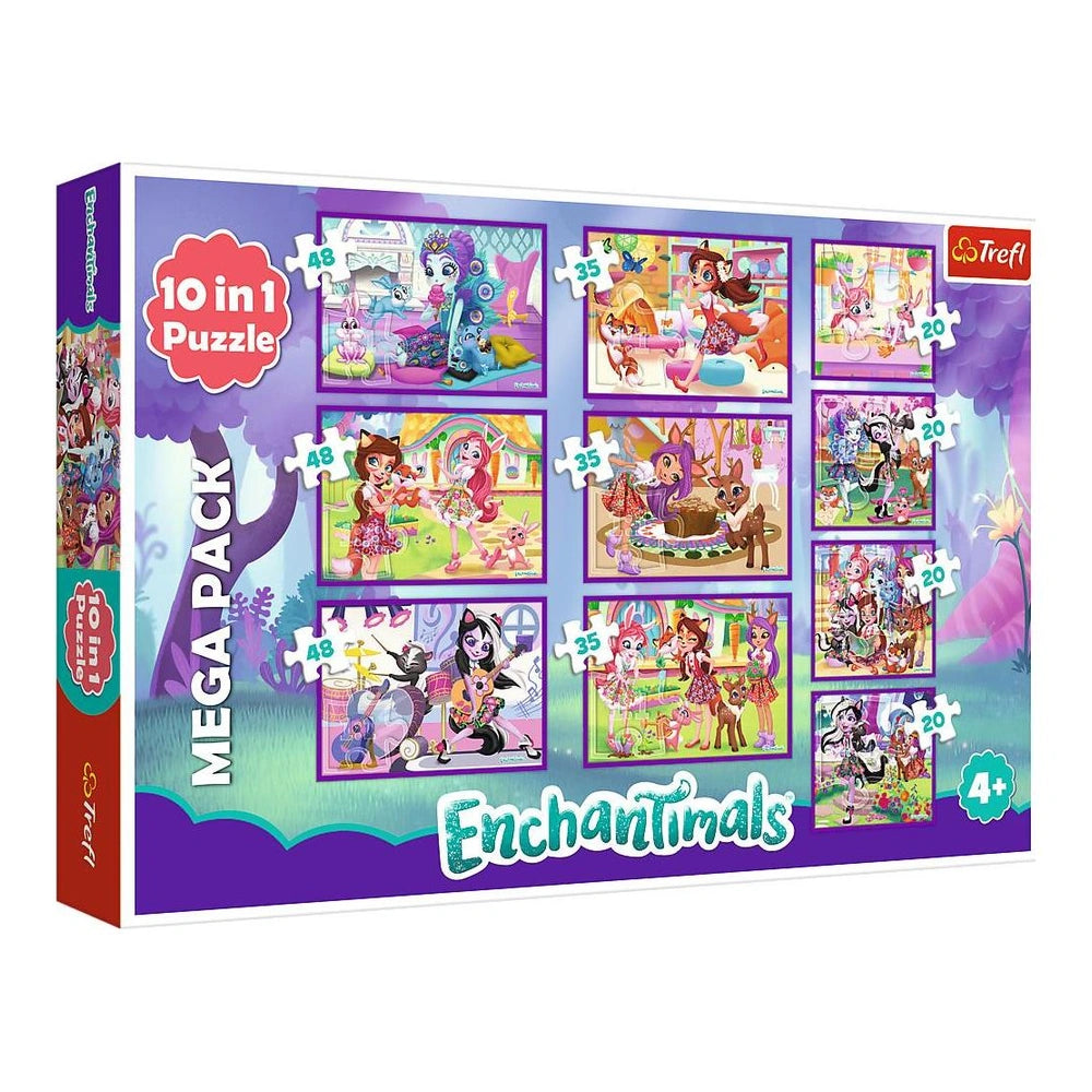 Trefl - 10 Puzzels in 1 - Puzzels - +4 - Enchantimals Avonturen - TRF90354