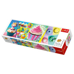 Trefl - 1000 Stuk Panorama Puzzel - Kleurrijke Cupcakes - 14+ - TRF29045