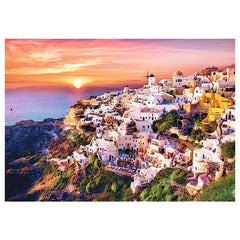 Trefl - 1000 Stukjes Puzzel - Puzzels - +14 - Zonsondergang Over Santorini - TRF10435