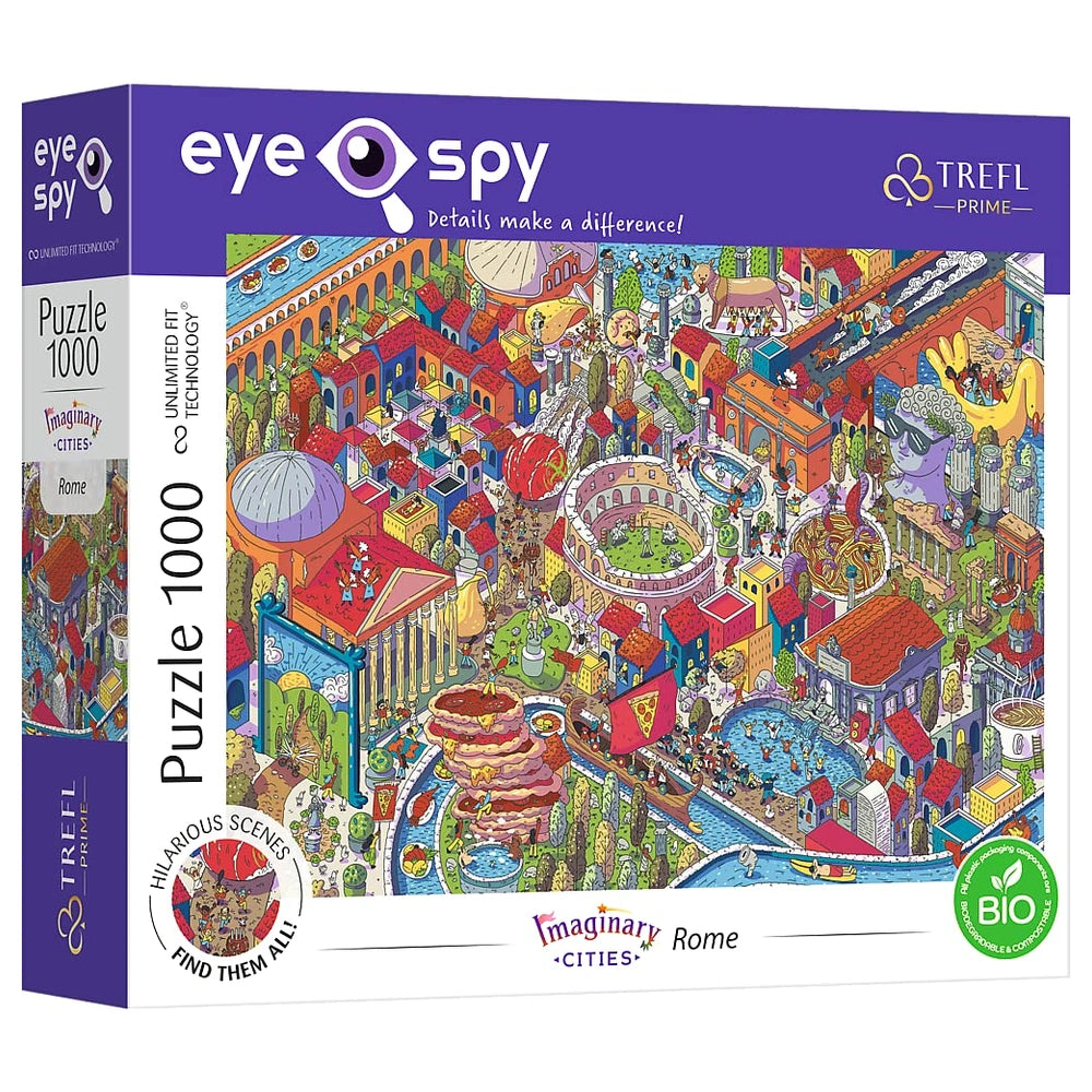 Trefl - 1000 Piece Puzzle UFT EYE - SPY - Imaginary Cities Rome, Italy - Puzzles Age +14 - TRF10709