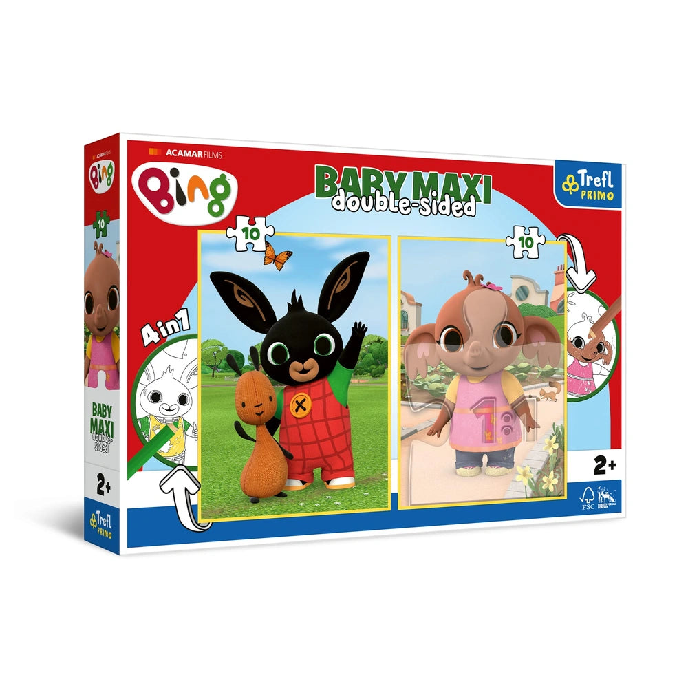Trefl - 2 10-Piece Baby Maxi Puzzles - Bing The Rabbit - Puzzles Age +2 - TRF43002