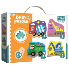Trefl - 4 Puzzels in 1 Vormen - Puzzels - +2 - Klassieke Bouwvoertuigen - TRF36072