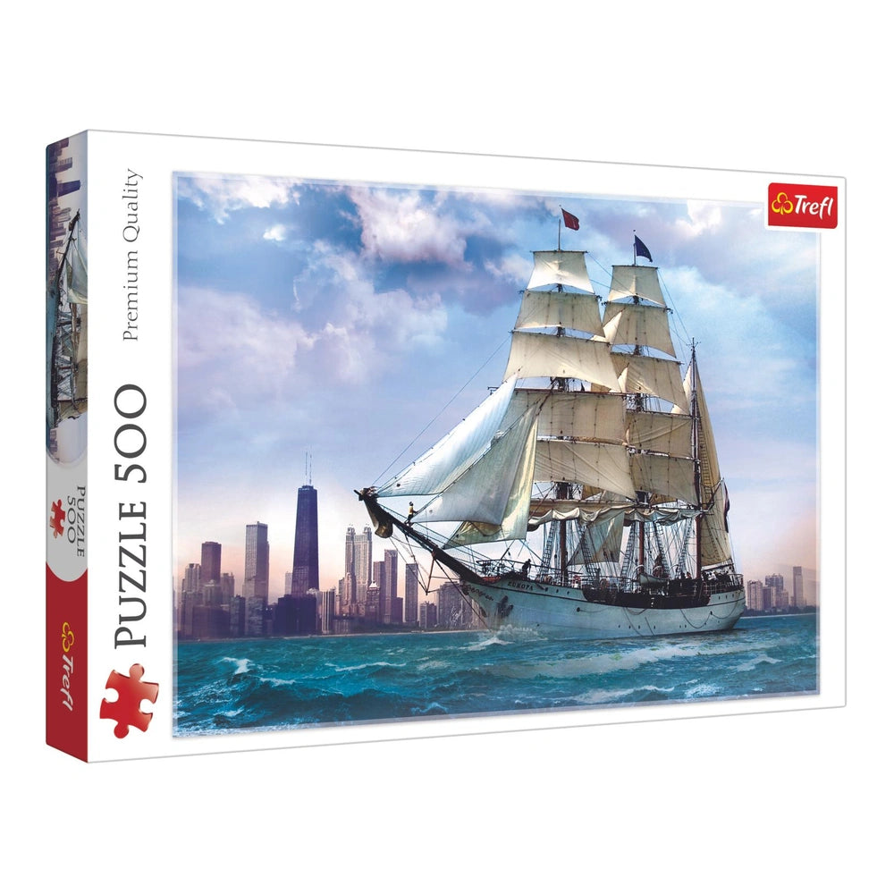 Trefl - 500 Piece Puzzle - Sailing Against Chicago - Puzzles Age +10 - TRF37120