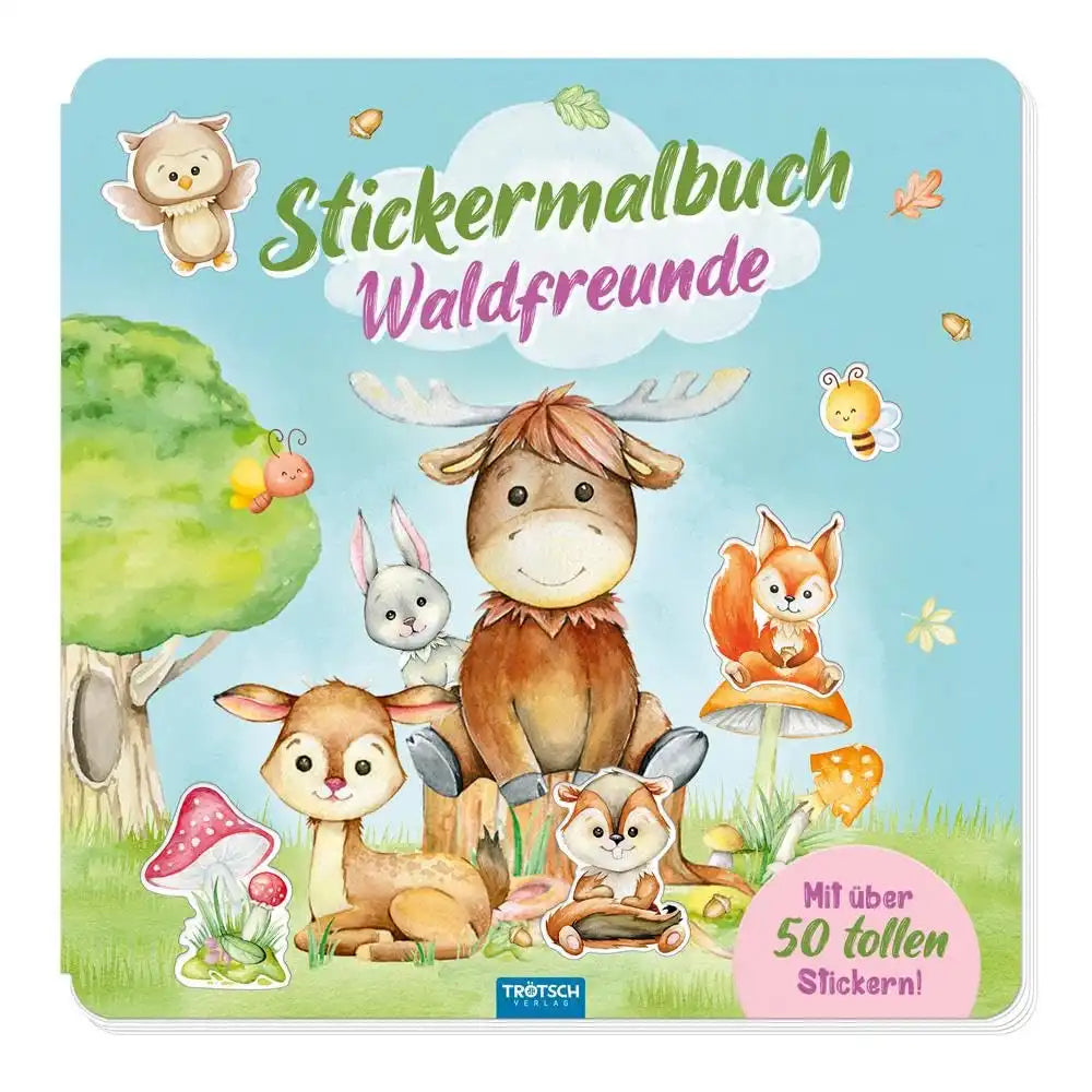 Trötsch Verlag - Boeken - Stickermalboek Waldfreunde - Bosdieren - 3+ Jaar - Creatief Spel