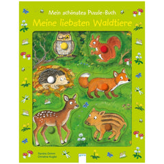 ARENA My Most Beautiful Puzzle Book cover features colorful animal illustrations, ideal for children exploring forest wildlif
