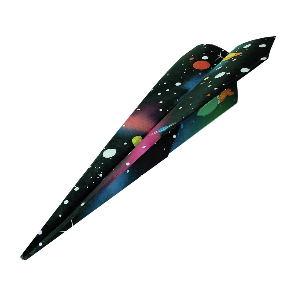 ARTISTA Space-Themed Paper Airplane for Arts & Crafts on white background.