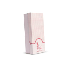 Pink checkered box with "Así colección" logo, features white and pink accents, standing upright on a white background.