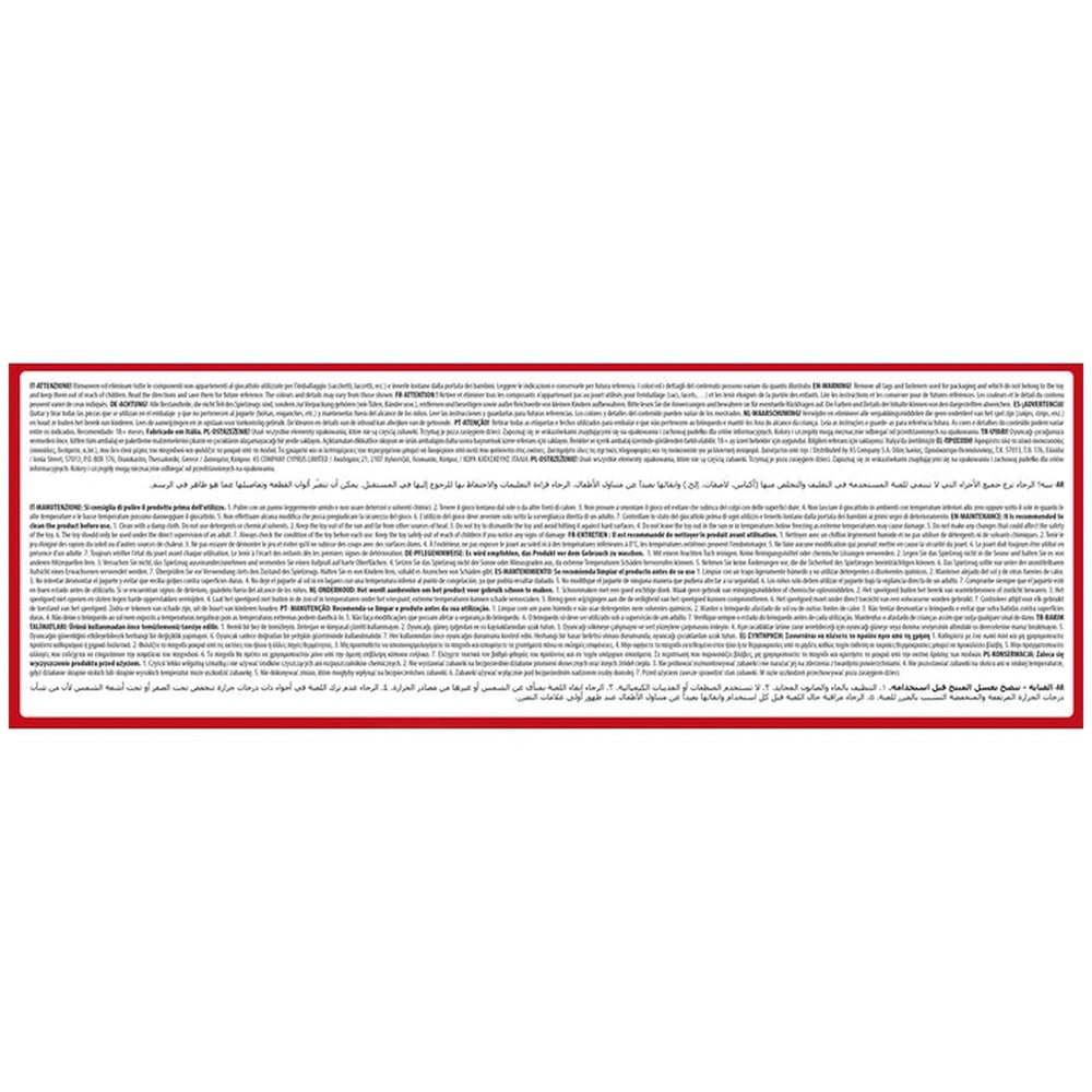 Baby Clementoni 2 In 1 Tumbling Cars Transporter features a glossy document with a red border and black serif text on a white