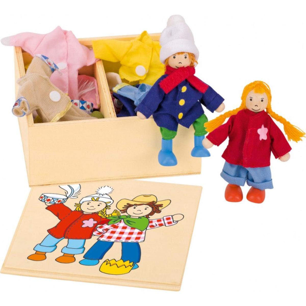 Gollness - Birte & Ben Poppen met Kledingdoos - Poppen, Speelsets & Speelfiguren