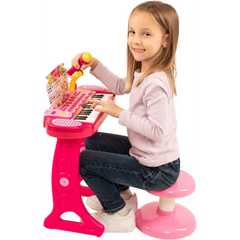 Bontempi - 31-Key Electronic Keyboard with Microphone Support Legs and Stool