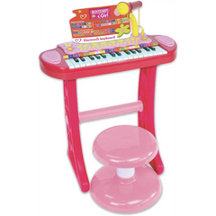 Bontempi - 31-Key Electronic Keyboard with Microphone Support Legs and Stool