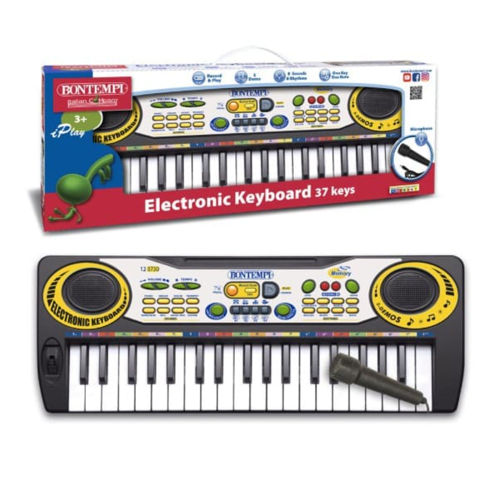 Bontempi - 37-toetsen elektronische keyboard met microfoon - Educatieve Muziekinstrumenten - 3+ Jaar