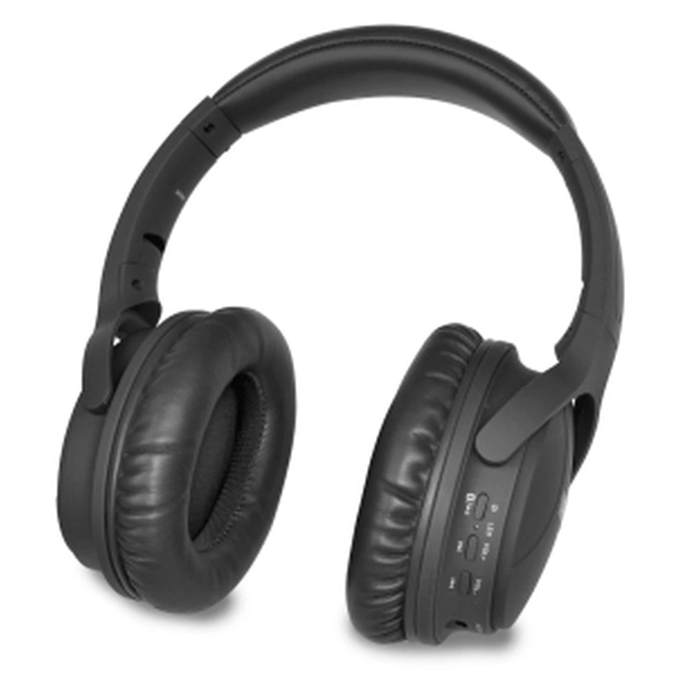 Bontempi mini wireless speakers feature black cushioned ear cups, a textured adjustable headband, and a matte finish.
