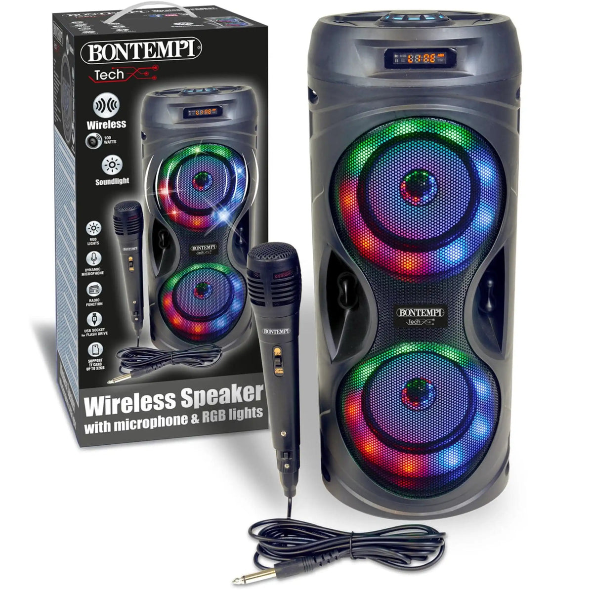 Bontempi Wireless Speaker with Microphone & RGB Lights