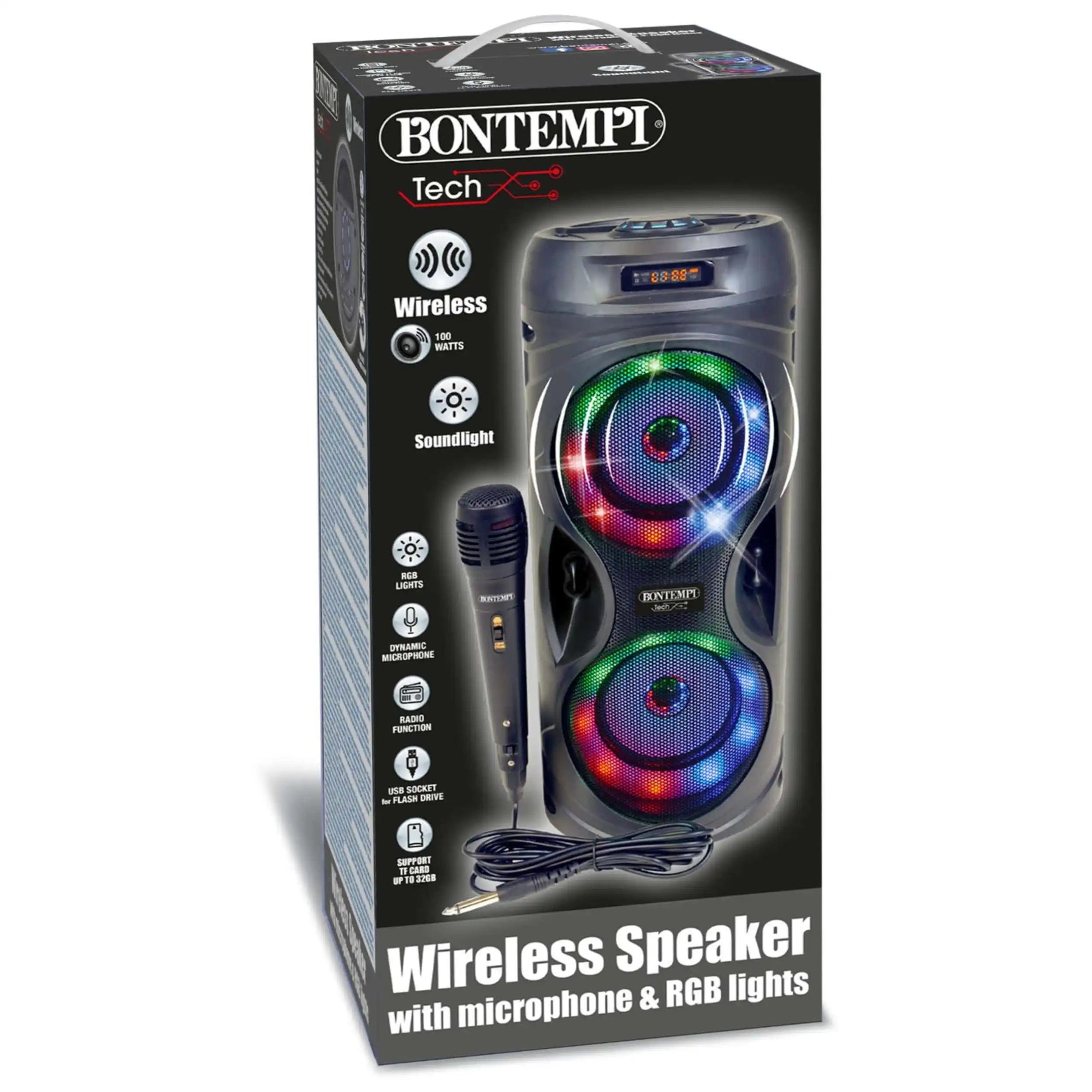 Bontempi Wireless Speaker with Microphone & RGB Lights