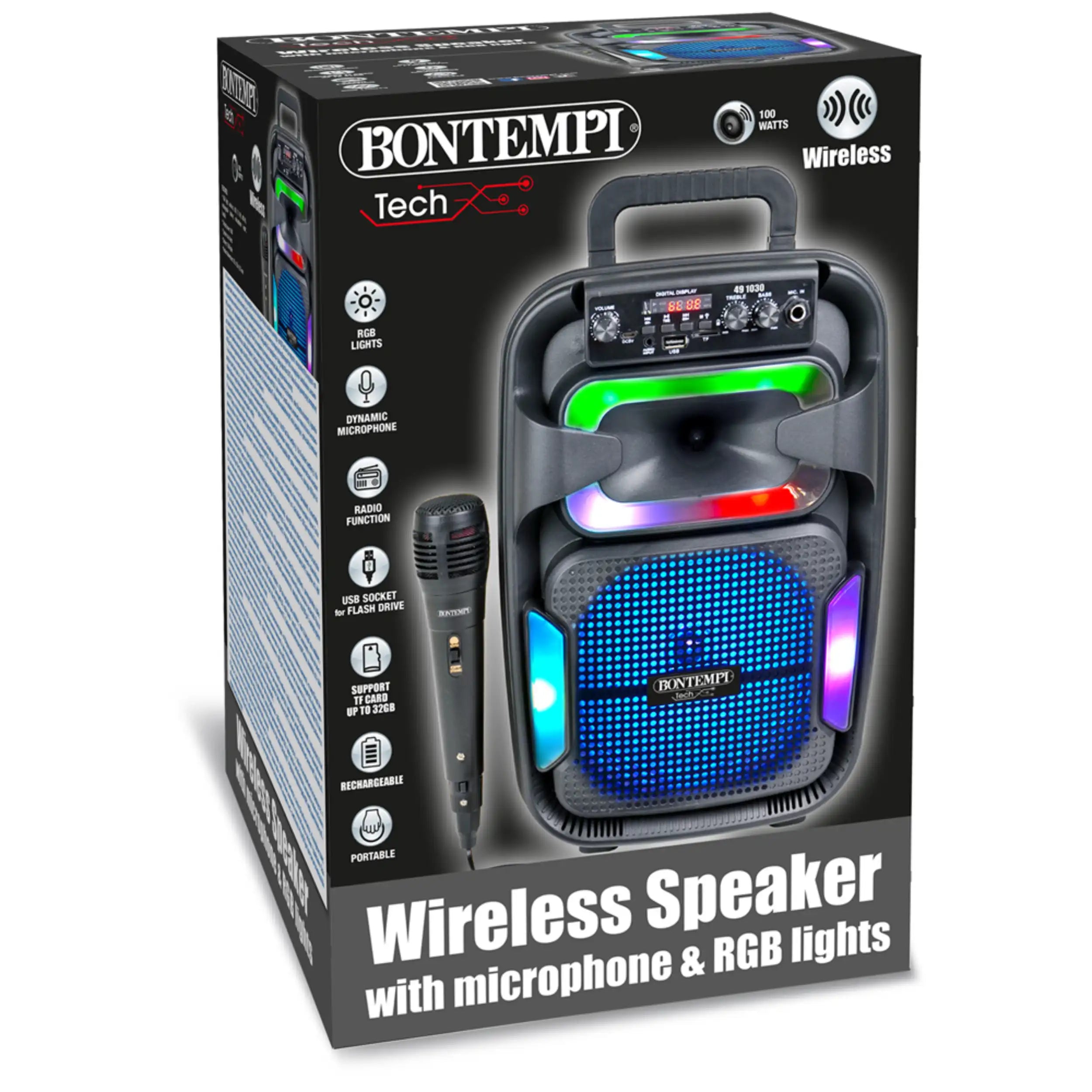 Bontempi - Wireless Speaker with microphone & RGB lights