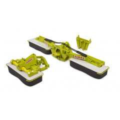 Toy replica of CLAAS Disc Mower Disco 8550 C Plus with yellow-green details and CLAAS logo.
