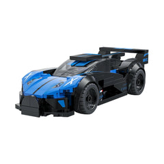 Cada Bluefire Specter Car construction set features a glossy black body with blue accents and matte black wheels.