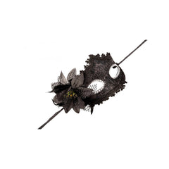 Carnival Toys - Elegant Black Damask Venetian Half-Face Mask For Imaginative Play - Pretend Professions And Role Playing