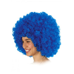 Carnival Toys - Leuke Blauwe Krullende Peruk Voor Verkleden En Fantasierijk Spelen - Doe-Vakken En Rollenspel