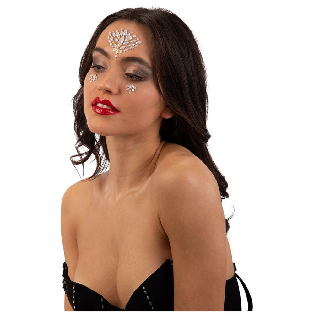 Carnival Toys - Glow In The Dark Crystal Face Adhesive Decorations For Creative Role Play - Makeup