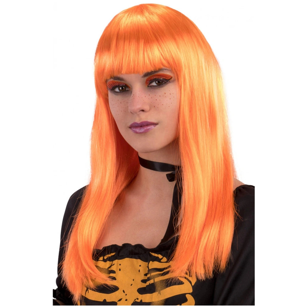 Carnival Toys - Long Smooth Orange Wig For Fun Dress Up And Role Play - Pretend Professions And Role Playing