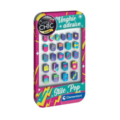 Clementoni - Crazy Chic Adhesive Nails POP - Makeup
