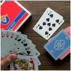 Dal Negro San Siro Pro Rummy cards in a red and blue matte cardboard box with a transparent plastic window.