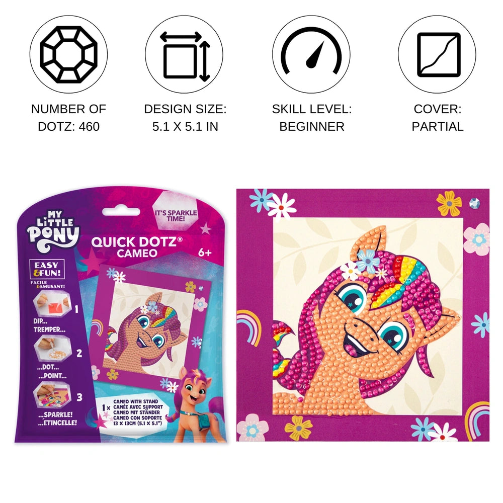 DIAMOND DOTZ Dotzies Create Your Own Sunshine diamond painting kit with colorful cardboard packaging and foil stamping.