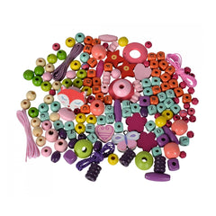 Eichhorn bead set features 190 colorful beads and charms in various shapes, ideal for arts and crafts projects.
