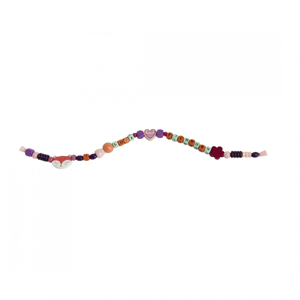 Colorful bead bracelet featuring a variety of shades arranged in a curved design, suitable for wrist or ankle wear.
