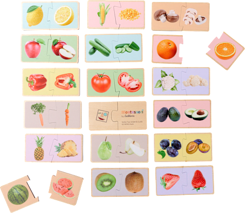 Montessori - Houten Fruit- en Groentepuzzel - Educatief Speelgoed