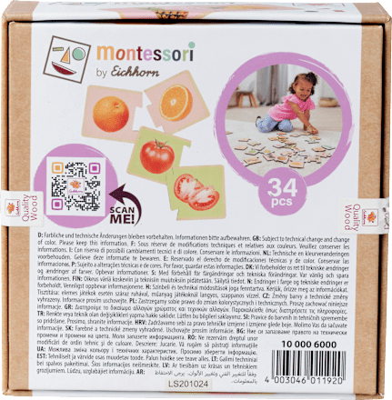 Montessori - Houten Fruit- en Groentepuzzel - Educatief Speelgoed