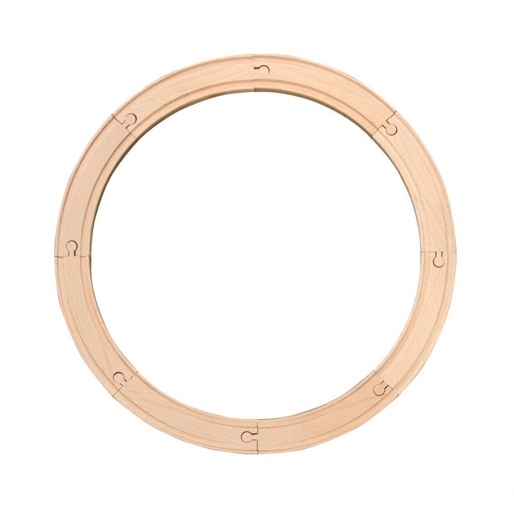 Eichhorn Train Track Playset features 20 pieces of interlocking wooden tracks for creative train play.