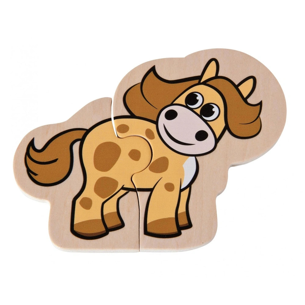 Eichhorn Wooden Animal Puzzle features a cheerful brown and white cow cutout, perfect for childrens rooms or nurseries.