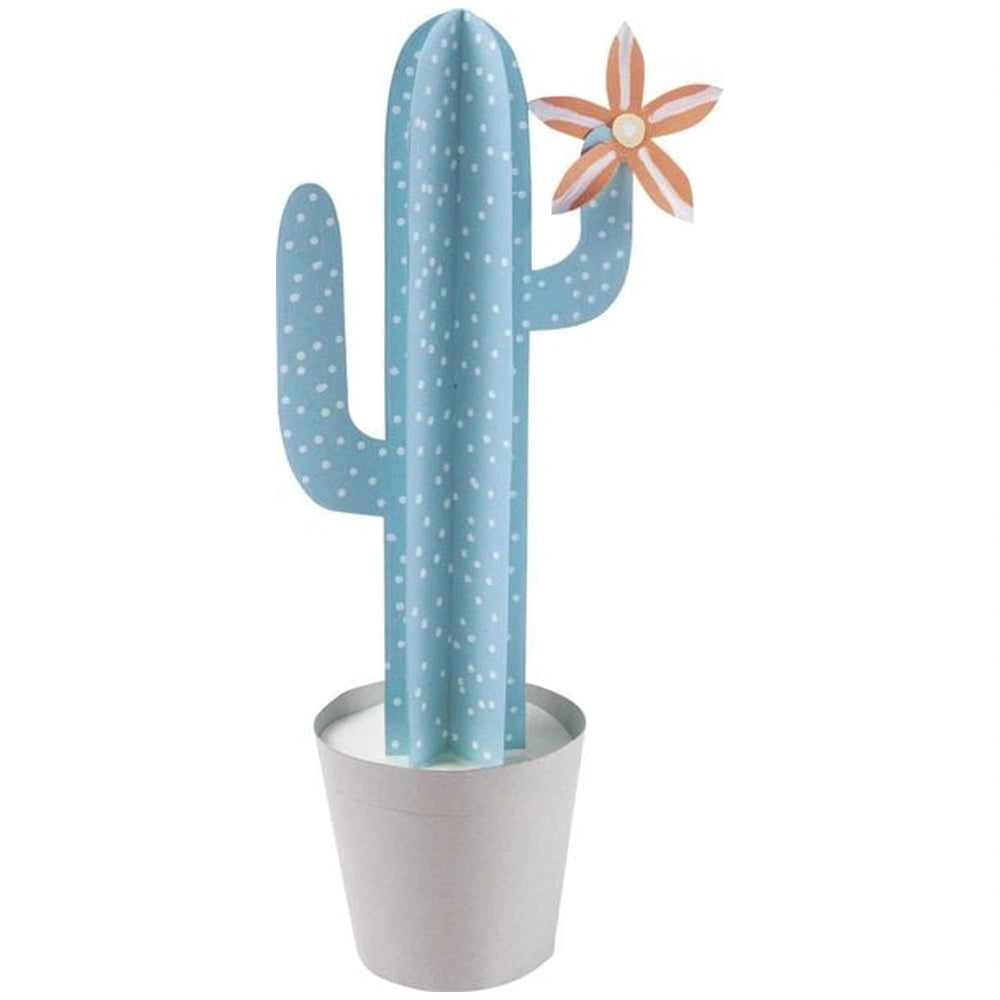 Folia Pastelblock A4 multi-coloured sheets feature a blue polka dot cactus and a red and white glossy flower, perfect for cra