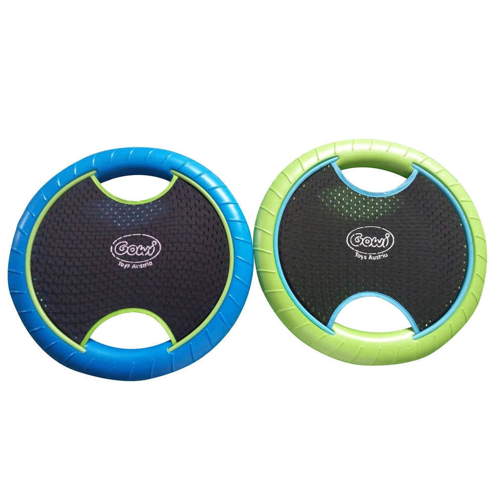 Gowi Active Hand Trampoline Game features a blue and green design with two balls and "gowi" branding prominently displayed.