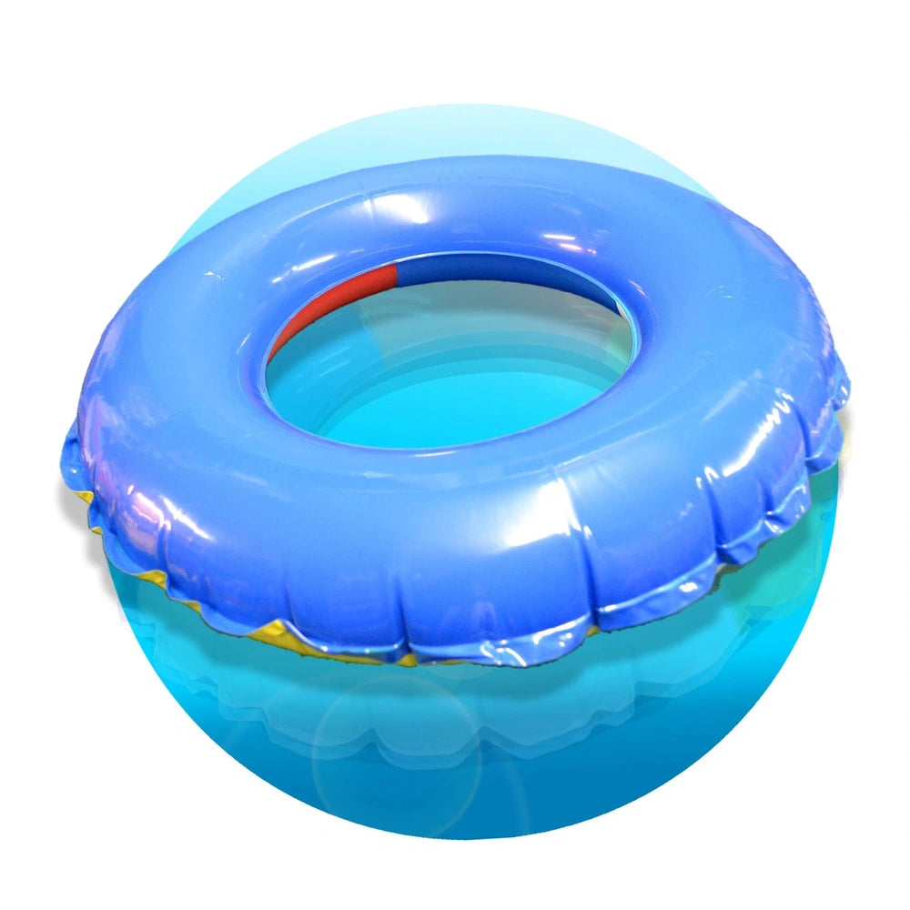 Aqua Splash Swim Ring 53 cm features a shiny, textured wave pattern in gradient blue, perfect for summer fun.